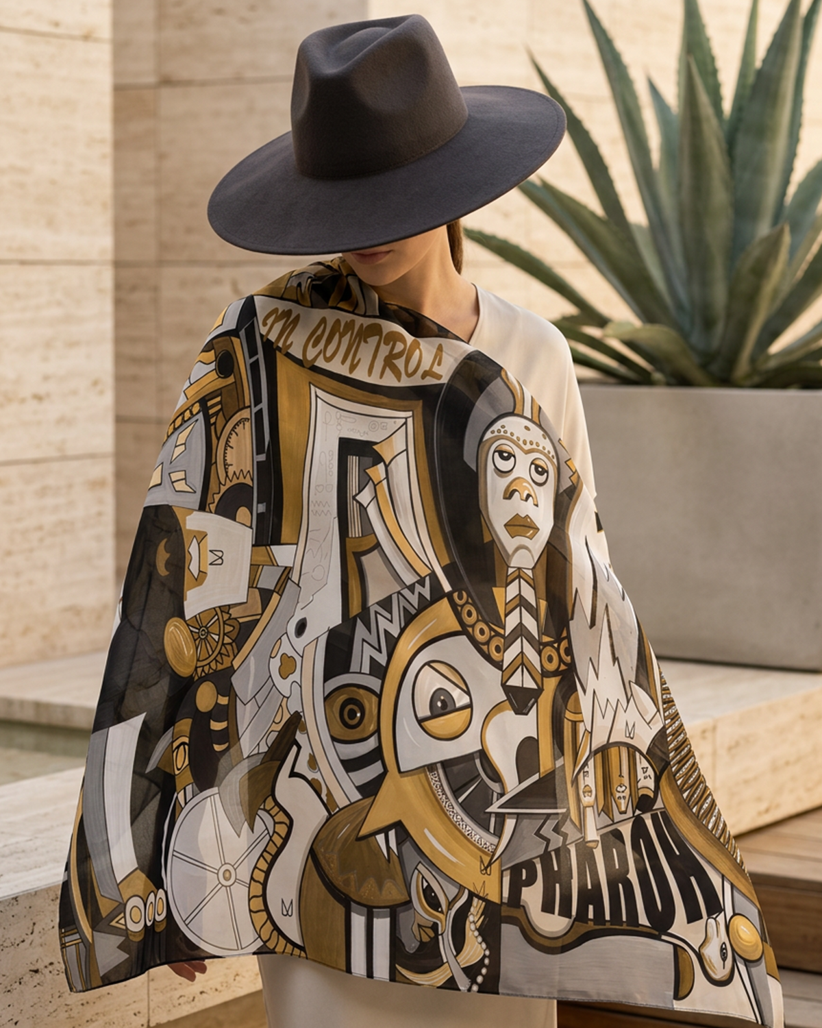Black and Gold Pharaoh Art Painted by Marianne Botros **Limited Edition **