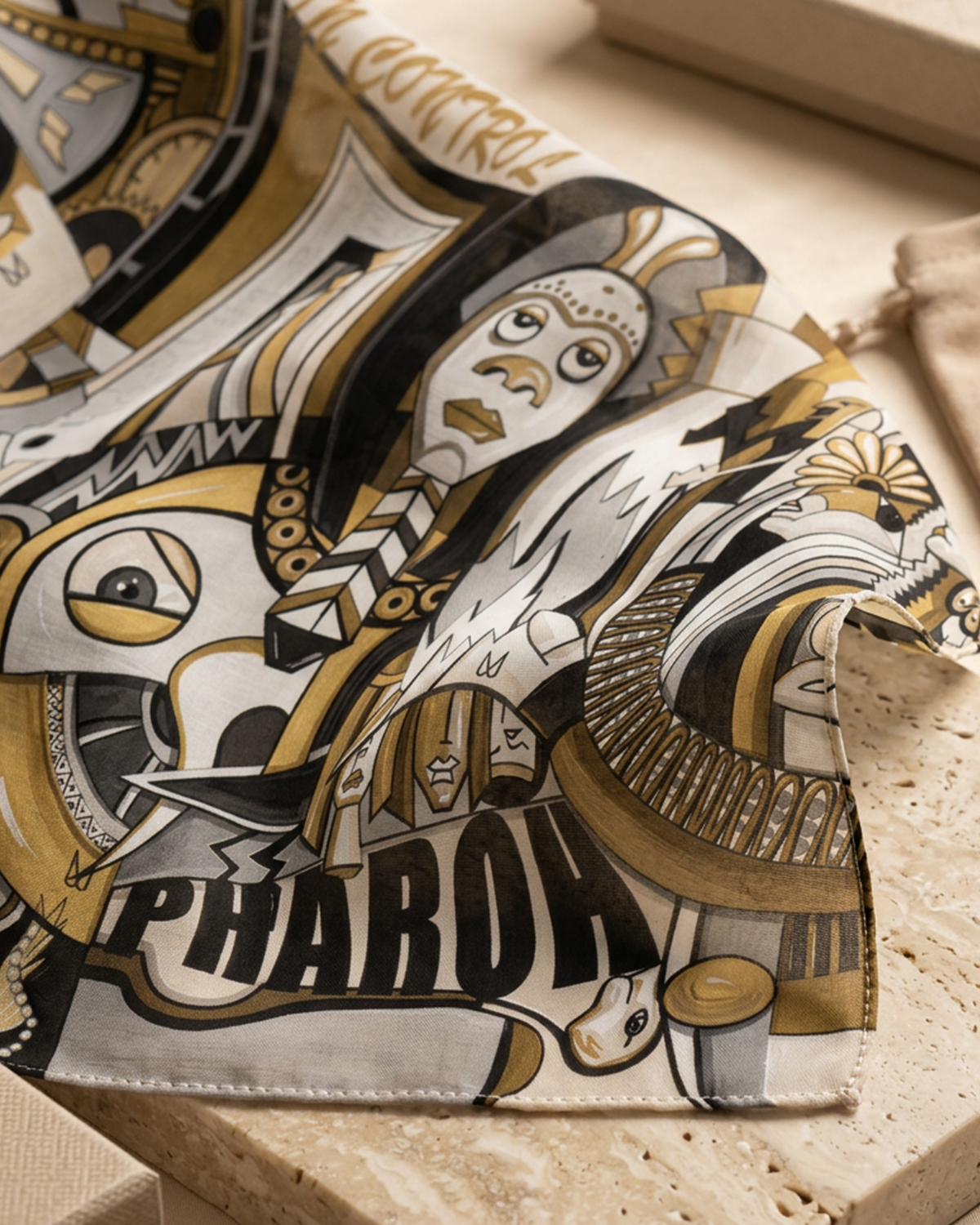 Black and Gold Pharaoh Art Painted by Marianne Botros **Limited Edition **