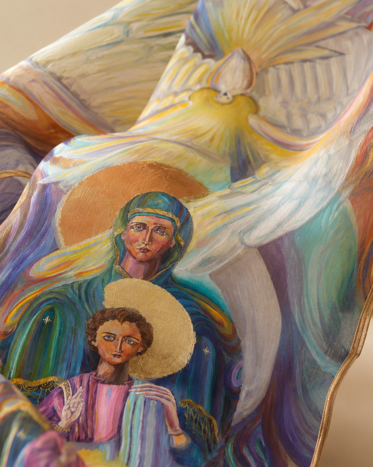 St. Mary, Jesus with before & after communion Painted By Marianne Botros  in **Arabic**