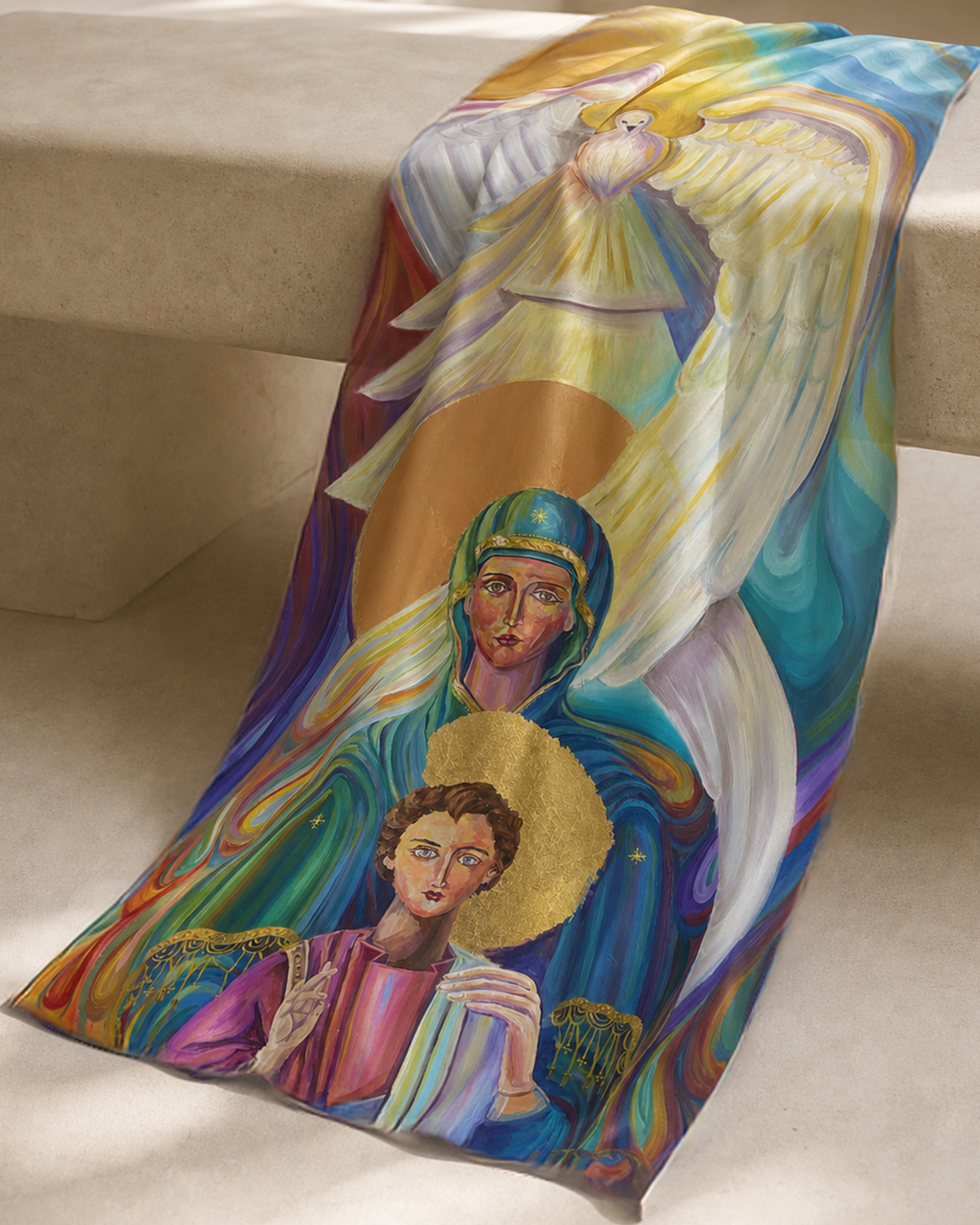 St. Mary  & Jesus one sided Painted by Marianne Botros**large Limited edition
