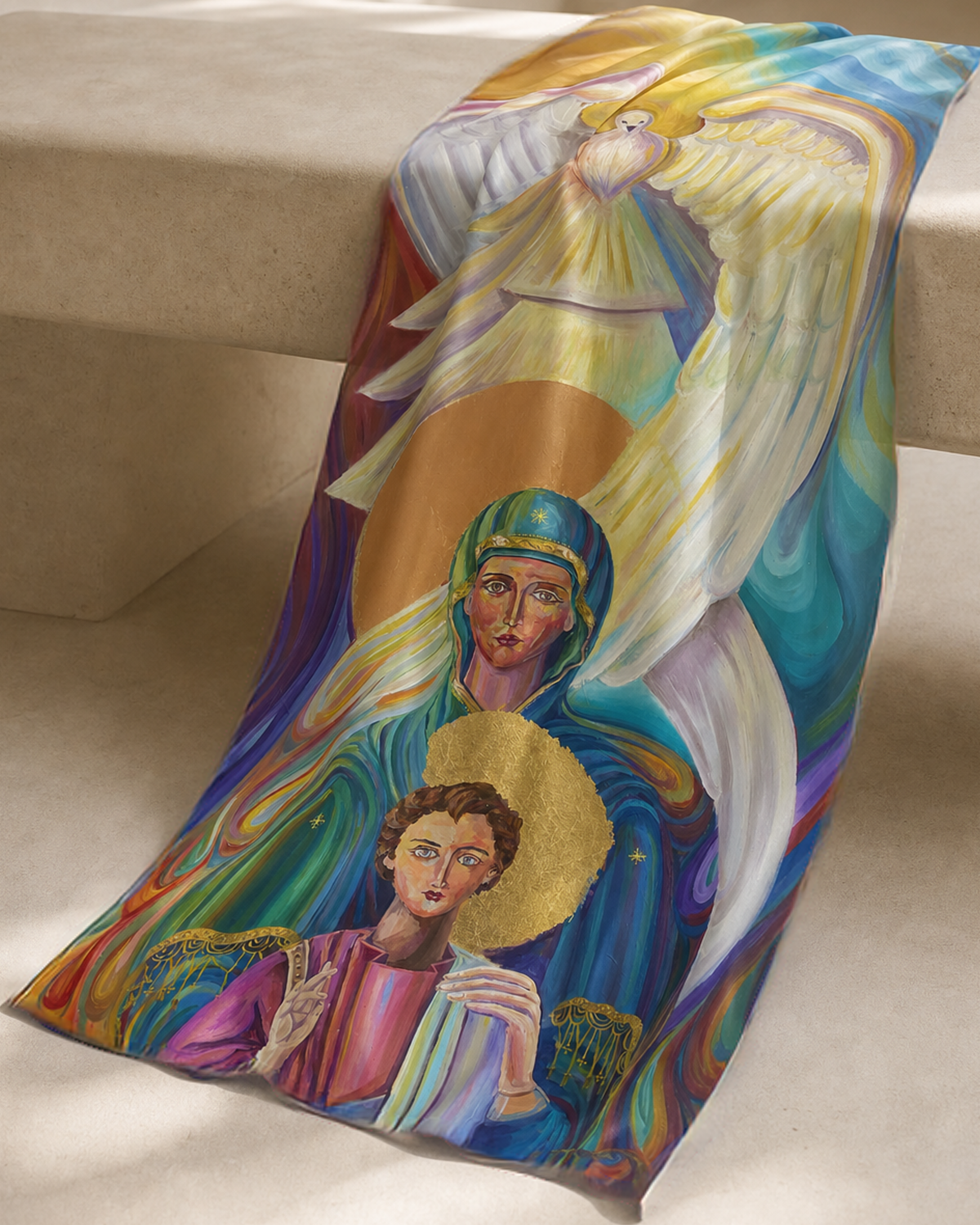 St. Mary  & Jesus one sided Painted by Marianne Botros**large Limited edition
