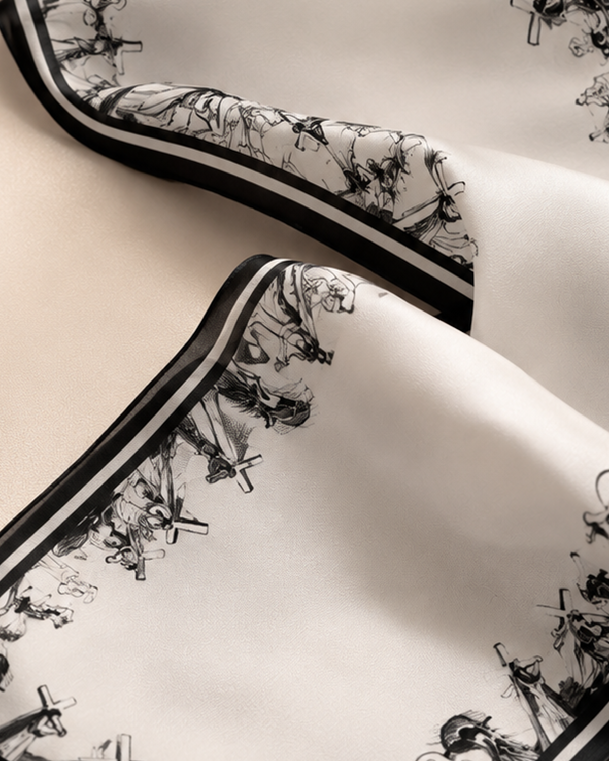 Silk Scarf Featuring The road to Calvary