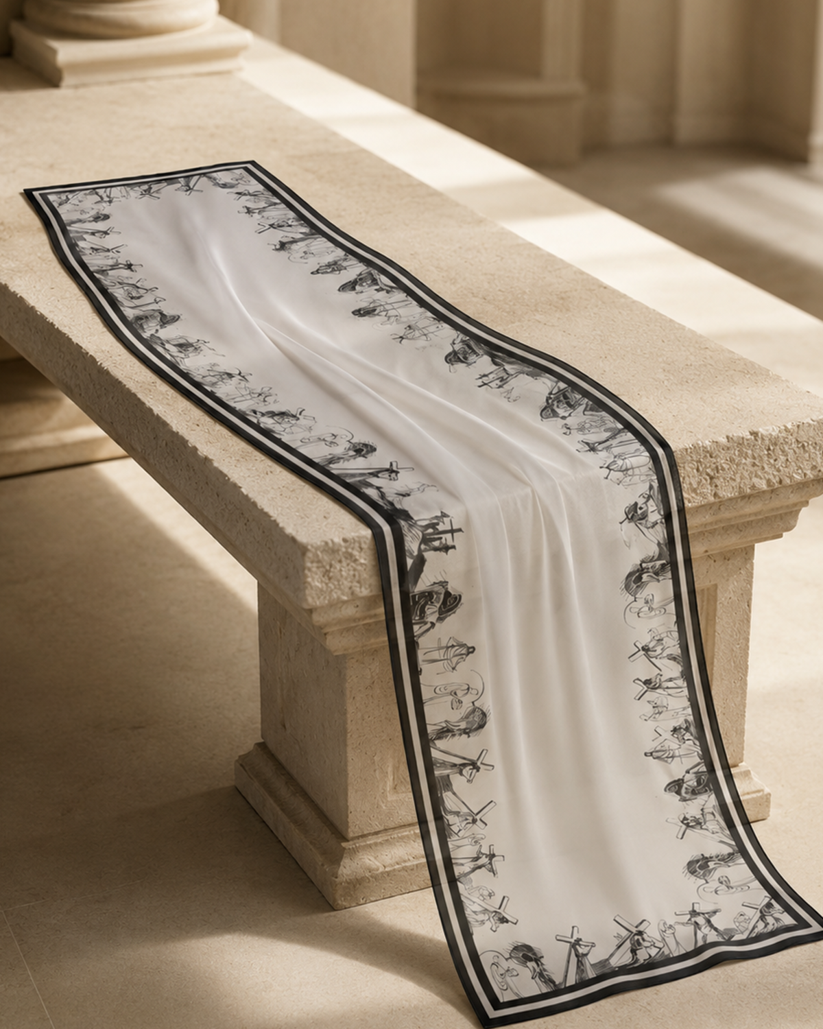 Silk Scarf Featuring The road to Calvary